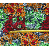 African Print Fabric/ Ankara - Red, Orange, Green, Blue 'Amadiume' Design, YARD or WHOLESALE