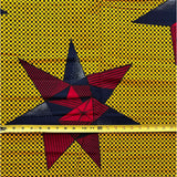 African Print Fabric/ Ankara - Marigold, Red, Navy ‘Mega Star', YARD or WHOLESALE