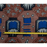 African Print Fabric/ Ankara - Blue, Brown 'That Good Book,’ YARD or WHOLESALE