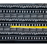 African Print Fabric/ Ankara - Black, White 'Bassila Scribe', YARD or WHOLESALE