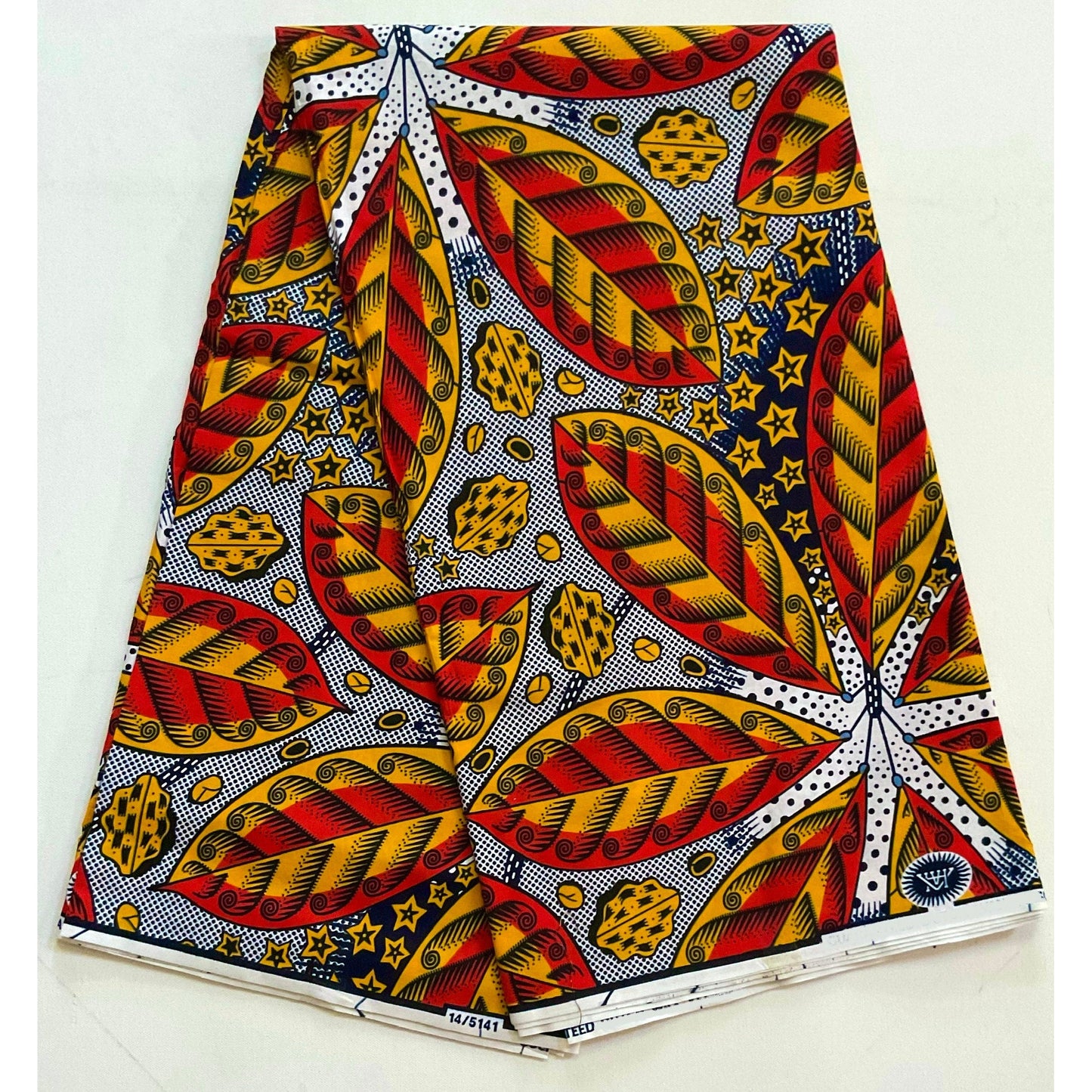 African Print Fabric/ Ankara - Orange, Marigold "Fall Pastiche," YARD or WHOLESALE