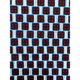 African Print Fabric/ Ankara - Navy, Dark Red, White 'Checkered Crackle', YARD or WHOLESALE