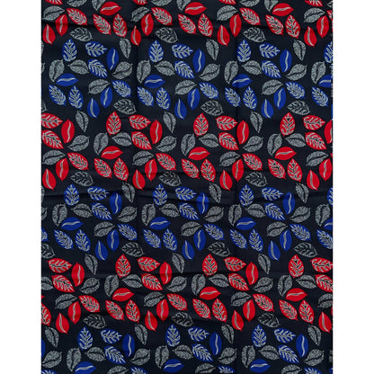 African Print Fabric/ Ankara - Blue, Red, White 'Karone Embellishment' Design, YARD or WHOLESALE