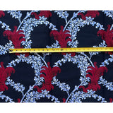 African Print Fabric/ Ankara - Blue, Dark Pink 'Nayanka’ Design, YARD or WHOLESALE
