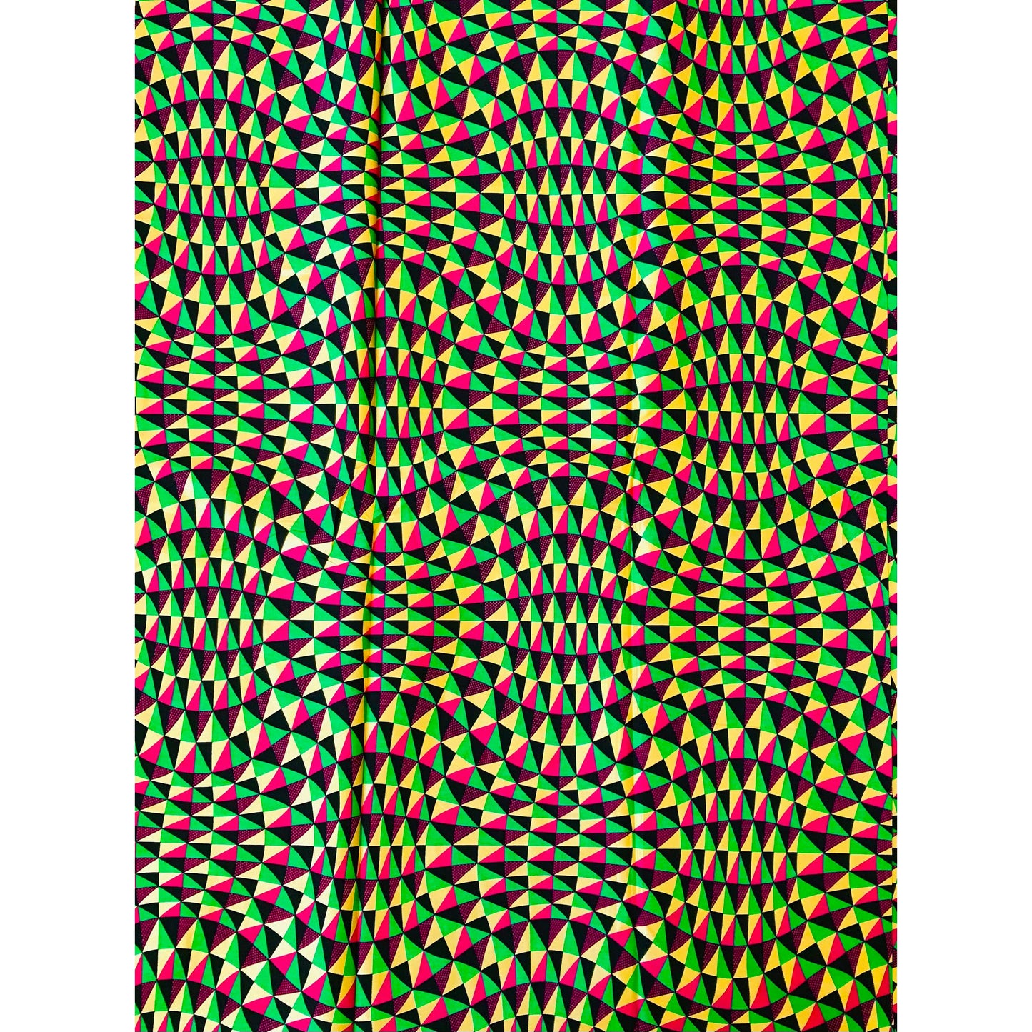 African Print Fabric/ Ankara - Pink, Green, Black, Shimmering Gold 'Chimama' Design, YARD or WHOLESALE