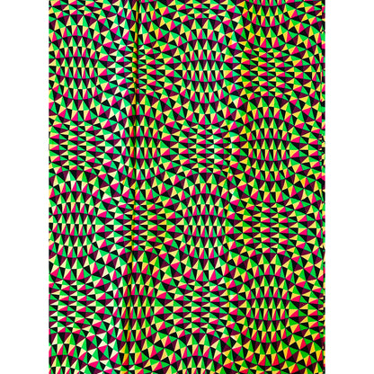 African Print Fabric/ Ankara - Pink, Green, Black, Shimmering Gold 'Chimama' Design, YARD or WHOLESALE