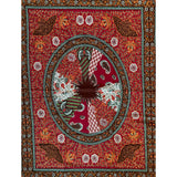 African Print Fabric/ Ankara - Dark Red, Brown, Green, White 'Nightingale’ Design, YARD or WHOLESALE