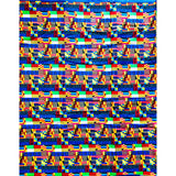 African Print Fabric/ Ankara - Blue, Multicolored 'New Year' Kente, YARD or WHOLESALE