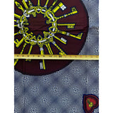African Print Fabric/ Ankara - Navy, Brown, Yellow 'Key to My Heart' Design, YARD or WHOLESALE