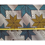 African Print Fabric/ Ankara - Cream, Blue, Yellow 'Aim for the Stars' YARD or WHOLESALE