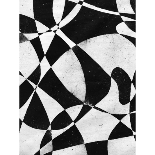 African Print, Stretch Cotton Satin Fabric- Black, White "Shattering the Glass Ceiling" Per Yard
