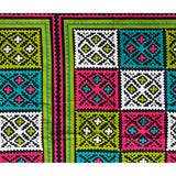 African Print Fabric/ Ankara - Green, Pink, Teal, White 'Zulu Pop', YARD or WHOLESALE