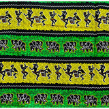 African Print Fabric/ Ankara - Green, Yellow, Black 'Yam Harvest', YARD or WHOLESALE