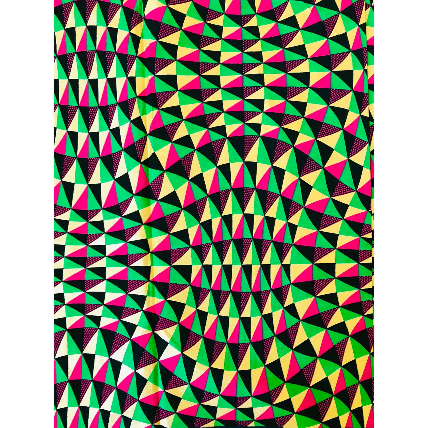 African Print Fabric/ Ankara - Pink, Green, Black, Shimmering Gold 'Chimama' Design, YARD or WHOLESALE