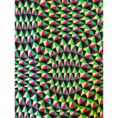 African Print Fabric/ Ankara - Pink, Green, Black, Shimmering Gold 'Chimama' Design, YARD or WHOLESALE