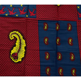 African Print Fabric/ Ankara - Red, Blue, Yellow 'Afonja Flight' Design, YARD or WHOLESALE