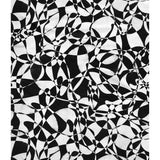 African Print, Elastic Knit Fabric - Black, White "Shattering the Glass Ceiling" Per Yard