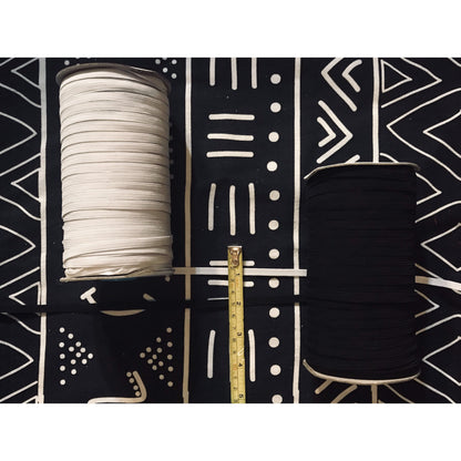 1/4” Quarter Inch 6MM Wide Flat Elastic, Choose White or Black, 140 Yards - Perfect for Face Masks & Other Crafts