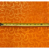African Damask/ Metallic Jacquard/ Headtie, Gele Fabric - Orange ‘Link Up’, ~2 yards