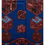 African Print Fabric/ Ankara - Blue, Brown “Aidoo”, Per Yard or Wholesale