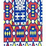 African Print Fabric/ Ankara - Blue, Red, Yellow 'Samakaka Pb' Design, YARD or WHOLESALE