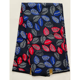 African Print Fabric/ Ankara - Blue, Red, White 'Karone Embellishment' Design, YARD or WHOLESALE