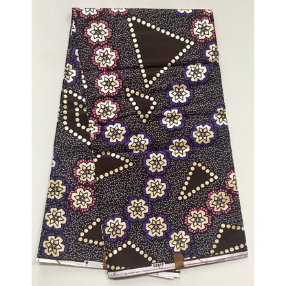 African Print Fabric/ Ankara - Purple, Pink, Brown, Shimmering Gold 'Once Upon A Time' Design, YARD or WHOLESALE