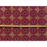 African Print Fabric/ Ankara - Brown, Pink, Navy 'Bullseye Mini' Design, YARD or WHOLESALE