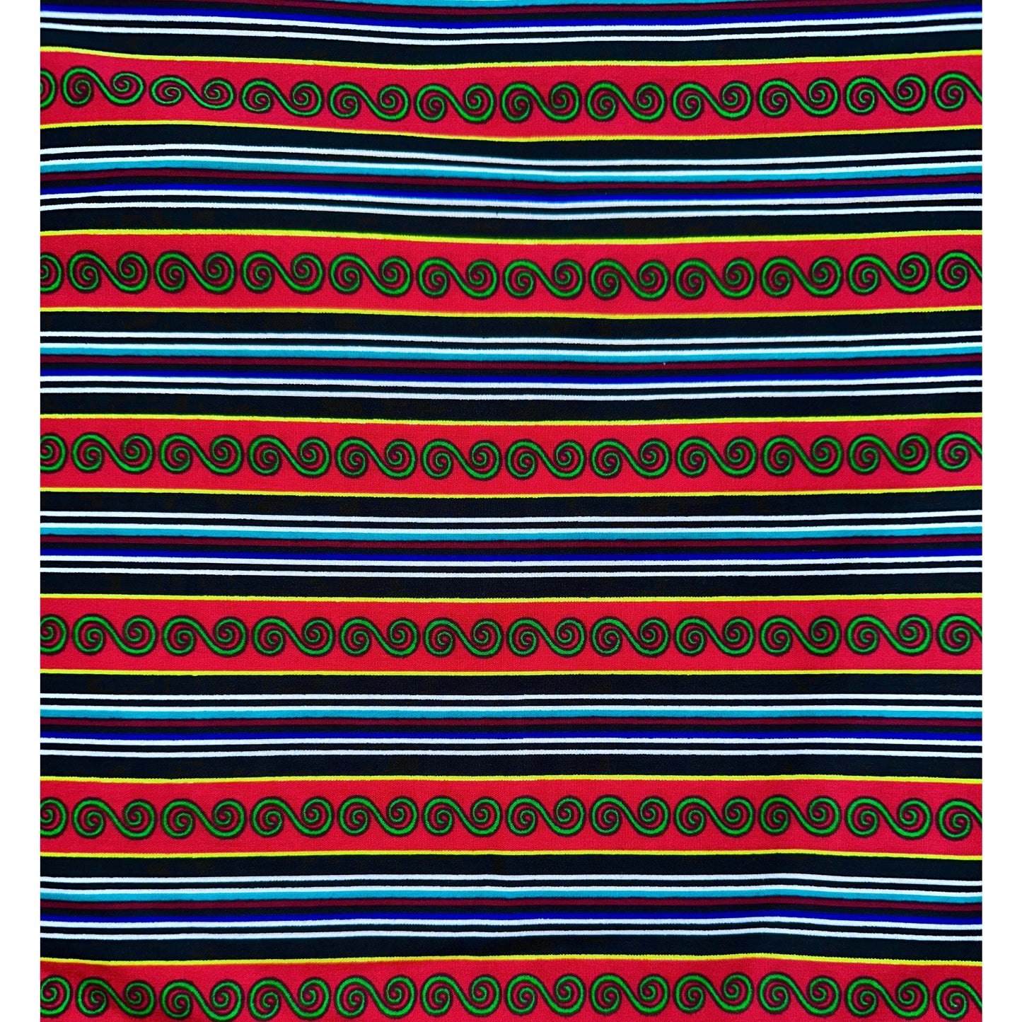African Print Fabric/ Ankara - Red, Blue, Black 'Imran' Design, YARD or WHOLESALE