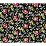 African Print Fabric/ Ankara - Black, Green 'Le Fleur Afrique' Design, YARD or WHOLESALE