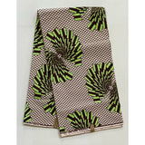 African Print Fabric/ Ankara - Green, Brown, Cream ‘Gazemba Fractal,’ YARD or WHOLESALE