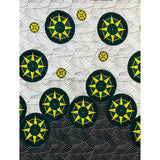 African Print Fabric/ Ankara - Brown, Green, Yellow 'Assan Star', YARD or WHOLESALE