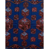 African Print Fabric/ Ankara - Blue, Brown “Aidoo”, Per Yard or Wholesale