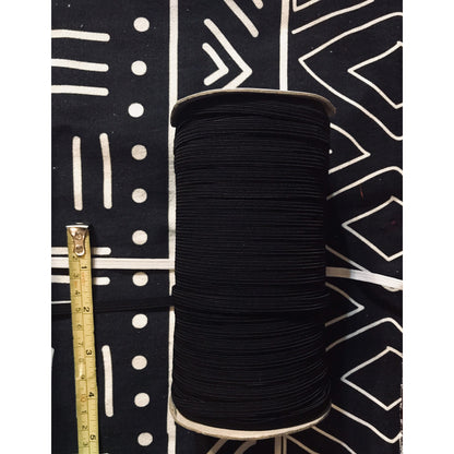 1/4” Quarter Inch 6MM Wide Flat Elastic, Choose White or Black, 140 Yards - Perfect for Face Masks & Other Crafts