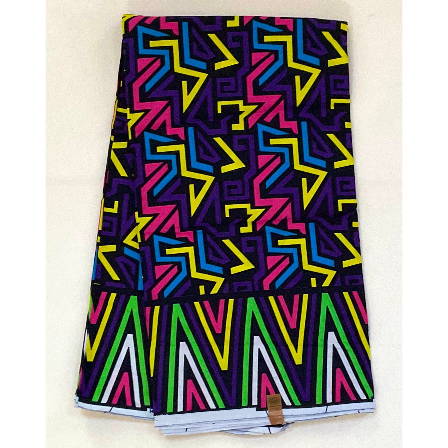 African Print Fabric/Ankara - Black, Purple, Green, Pink, Blue 'It Girl' Design, YARD or WHOLESALE