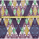 African Print Fabric/ Ankara - Cream, Grey, Green 'Intention' YARD or WHOLESALE