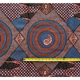 African Print Fabric/ Ankara - Brown, Navy 'Shahir' Design, YARD or WHOLESALE