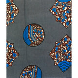 African Print Fabric/ Ankara - Blue, Brown 'Azande Weights’ Design, YARD or WHOLESALE