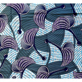 African Print Fabric/ Ankara - Gray, Purple, Blue 'Kala So Pretty' Design, YARD or WHOLESALE