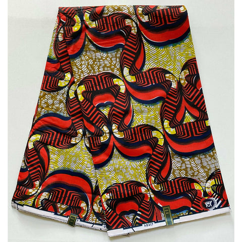 African Print Fabric/ Ankara - Orange, Yellow, Brown “From Badagry, With Love', YARD or WHOLESALE