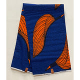 African Print Fabric/ Ankara - Blue, Orange 'Not All Who Wander Are Lost' YARD or WHOLESALE