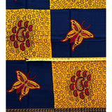 African Print Fabric/ Ankara - Red, Blue, Marigold “Collect, Come Fly With Me”, Per Yard or Wholesale