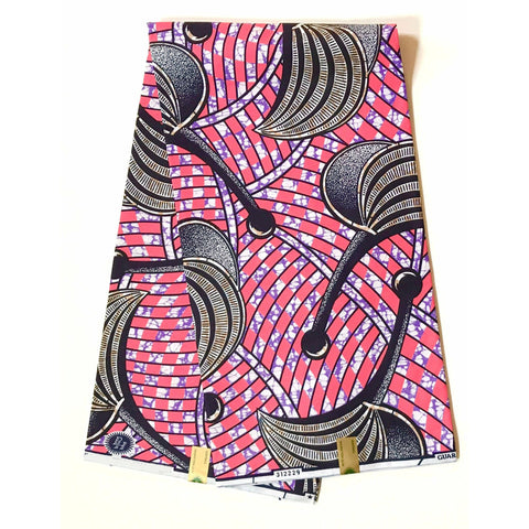 African Print Fabric/ Ankara - Pink, Purple, Navy 'Kala So Pretty' Design, YARD or WHOLESALE