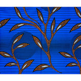 African Print Fabric/ Ankara - Blue & Orange 'Vintage Moon' Design, YARD or WHOLESALE