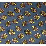 African Print Fabric/ Ankara - Navy, Brown, Yellow 'Keme Trance' Design, YARD or WHOLESALE