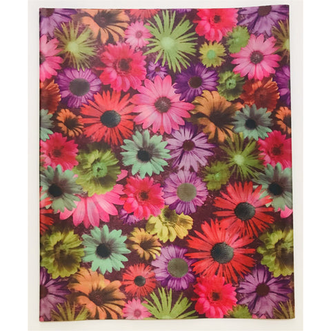 African Damask/ Metallic Jacquard/ Headtie, Gele Fabric - Brown, Pink, Green, Purple ‘Zaria Bouquet’, ~2 yards