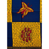 African Print Fabric/ Ankara - Red, Blue, Marigold “Collect, Come Fly With Me”, Per Yard or Wholesale
