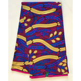 African Print Fabric/ Ankara - Magenta, Blue, Shimmering Gold 'Dinah' Design, YARD or WHOLESALE