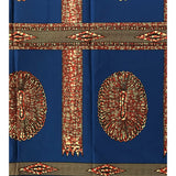 African Print Fabric/ Ankara - Brown, Blue 'Nandi', YARD or WHOLESALE