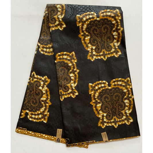 African Print Fabric/ Bazin - Brown 'Seal of Umari', YARD or WHOLESALE